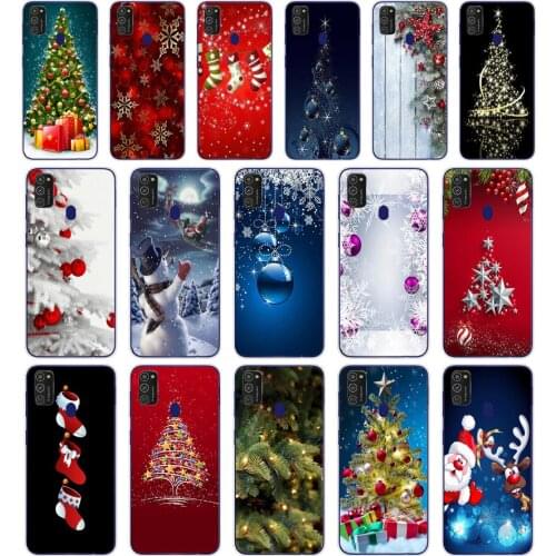 38SD Christmas holiday Tree New Year Soft Silicone Tpu Cover phone Case for Samsung Galaxy M11 M21 A20 A20E A20S S10 S20 Plus