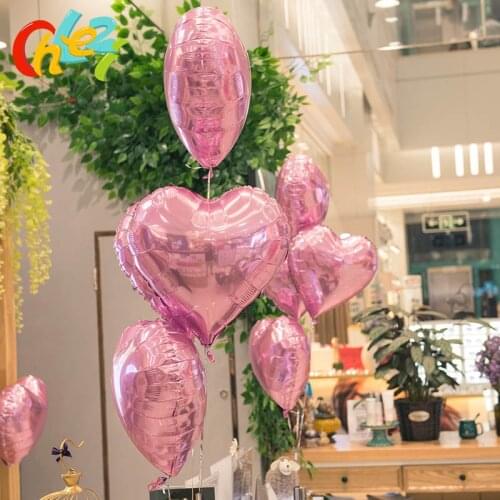 50pcs/lot 18inch Heart Balloons Inflatable Love Foil Balloon Wedding Valentine Day Birthday Party Decoration Helium Ball supply