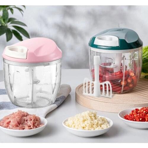 900ML 2021 new style Multifunction High Speedy Design Vegetable Fruit Twist Shredder Manual Meat Grinder Chopper Garlic Cutter