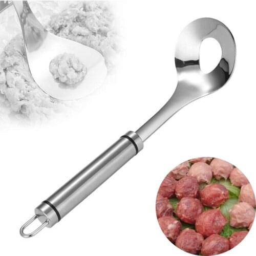 Stainless Steel Non-stick Meatballs Spoon Maker Squeezing Kitchen Tool Ball Mold Spoon Kitchen Gadget Meat Tools