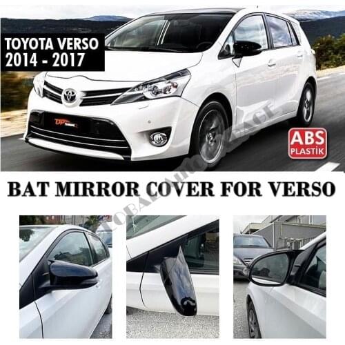 For TOYOTA VERSO Bat Mirror Cover 2014 2015 2016 2017 Glossy Piano Black 2 Pieces Wing Car Styling Auto Accessory Universal