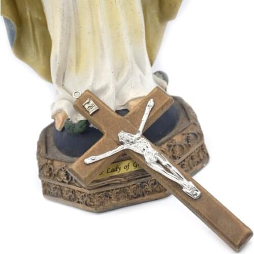 Wooden Jesus Cross Pendant Christ Suffering Statue Cross Religious Prayer Jesus Decoration Religious Prayer Hand Holding