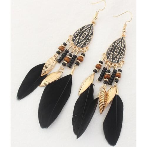 SUMENG Tassel Dangle Long Earrings For Women Owl Leaf feather earrings Brincos Bijoux Jewelry Wedding Earrings Bride Jewelry