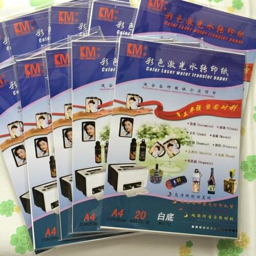 For any laser printer A4 size (100 pieces/lot) laser white color background waterslide decal paper good for nails model light