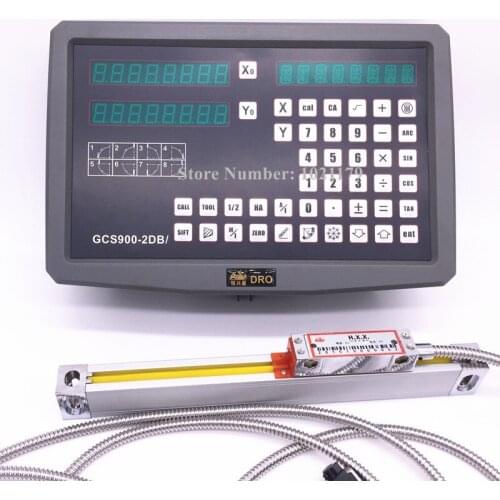 GCS900-2DB 2 Axis Milling Lathe DRO Digital Readout and 2 Pieces 0-1000mm Linear Scale (Complete set with accessories)