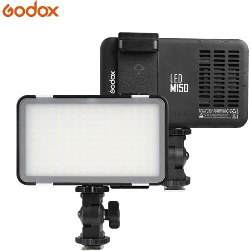 Godox LEDM150 Mini LED Video Light 5600K Dimmable Photography Fill-in Light CRI 95+ with Adjustable Phone Mounting Bracket
