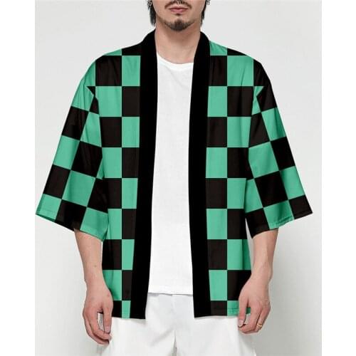 Demon Slayer Kimono Kimetsu no Yaiba Cosplay Costume 3D Printed Kisatsutai Cloak Agatsuma Zenitsu Tops Coats Halloween Party