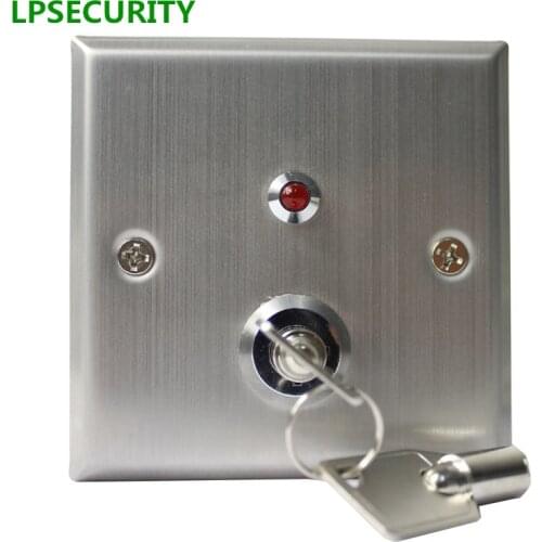 LPSECURITY Stainless Steel key emergency Exit Button Push Switch Door Sensor Opener Release NO NC COM