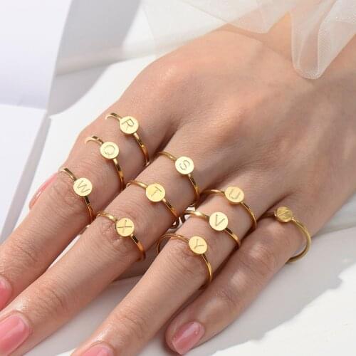 Stainless steel jewelry ring for women accessories letter ring fashion couple ring for women best friend gift ring