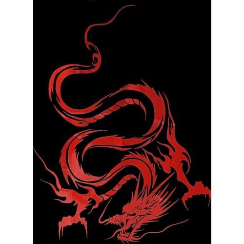 Beautiful Cartoon Reflective Dragon Totem Scratching Decals Car Stickers Full Body Car Head Styling 15cm*11cm