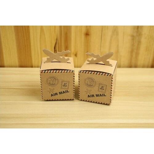 Creative Vintage Aircraft Kraft Paper Candy Boxes Wedding Party Supplies Baby Shower Favors Favour Air MaiCandy Box Gift Bag