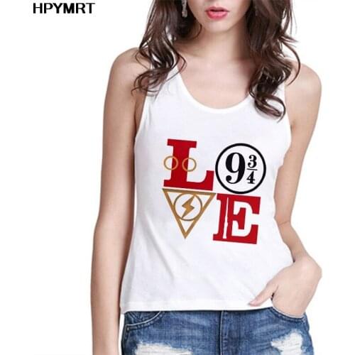 Summer Fun Love Graphics Print Camisole Tank Tops Women Crop Top Female Casual O-Neck White Sleeveless Sexy Ladies Clothing Top