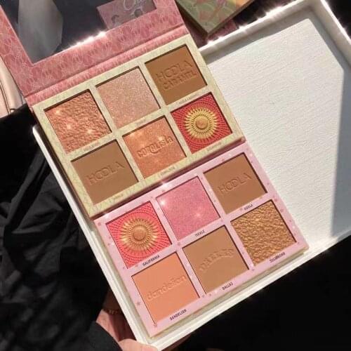 Makeup Highlighter Palette Glow Face Contour Powder Brighten Shimmer Illuminate Highlight Bronzer Face Blush Cheek Blusher