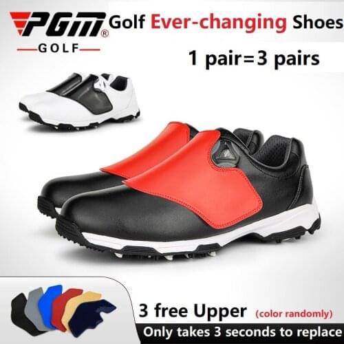 Pgm Golf Shoes Men Sports Shoes Waterproof Knobs Buckle Breathable Sneakers Anti-slip Mens Training Golf Vatiety Shoes New