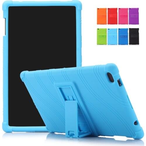 Soft Silicone Case For Lenovo Tab 4 Tab4 8 TB-8504F TB-8504N 8 inch With Bracket Anti-Shock Protective Shell Fundas