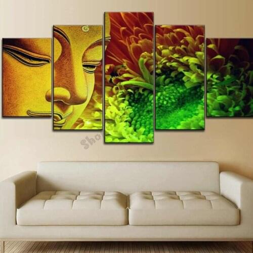 5 pcs Full Square Round Drill 5D DIY Diamond Painting Buddha 3D Embroidery Cross Stitch Home Decor Gift GG5142