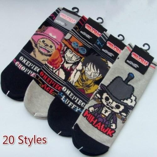 New Anime Men and Women Low Cut Socks One Piece Luffy Ace Zoro Shanks Edward Newgate Cotton Cartoon Ankle Socks Boot Cocks