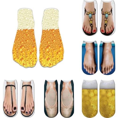 New Design Funny Fashion Harajuku Women Socks Novelty Beer Pattern Socks Hiphop Solid Cotton Cool Socks 5ZWS29