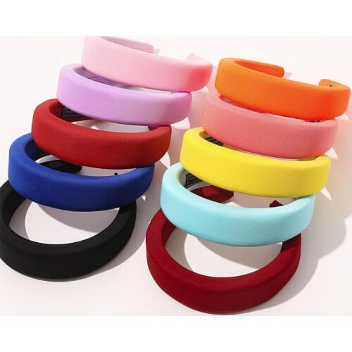 Women Bezel Headband thicken Padded Hairbands For Women Solid Color Hair Hoop Hairband Cotton Blends Headbands Hair accessories
