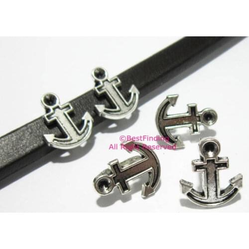 Licorice anchor beads 11x7mm Licorice leather findings -LF62