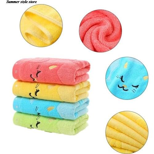 1pcs Microfiber Cartoon Towel Dry Baby Soft Absorbent Fast Drying Towel Small Towel Children Bath Beach Cleaning Towel 50*26cm