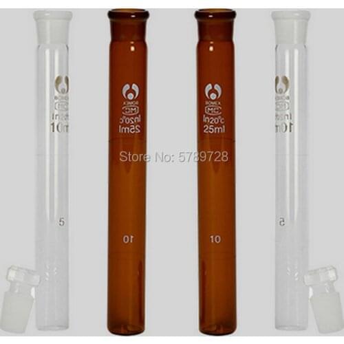 12pcs/lot Clear OR brown glass colorimetric tube with stopper, Frosted mouth glass tube for analysis experiment,5ml to 100ml