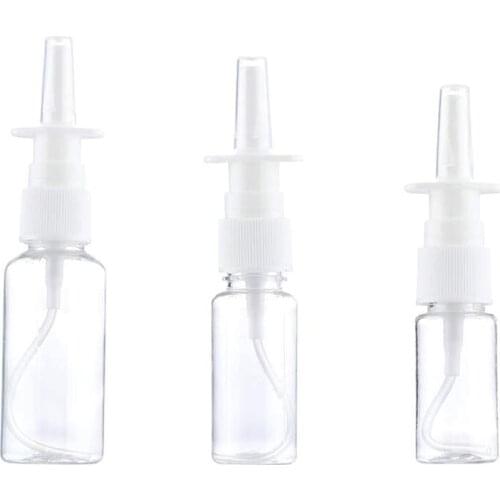 20Pcs Nasal Spray Bottles 10ML 20ML 30ML Empty Plastic Pump Sprayer Mist Nose Spray Refillable Bottles