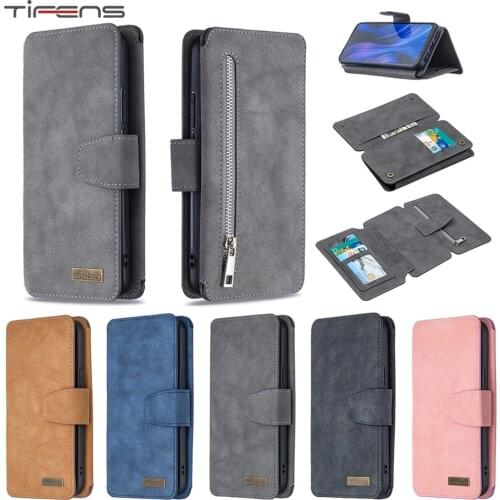 Luxury Zipper Leather Case For Xiaomi Mi CC9 Note10 Redmi 8A 7A Note 9 9S 8 8T 7 Pro Max Flip Wallet Card Removable Phone Cover