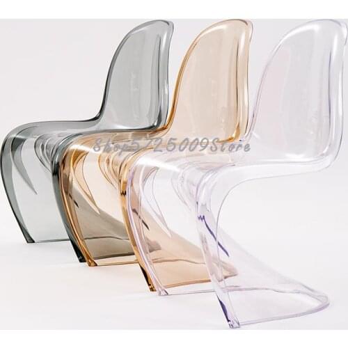 Net red transparent chair creative acrylic plastic crystal pan dong chair ghost nordic designer makeup stool dining chair