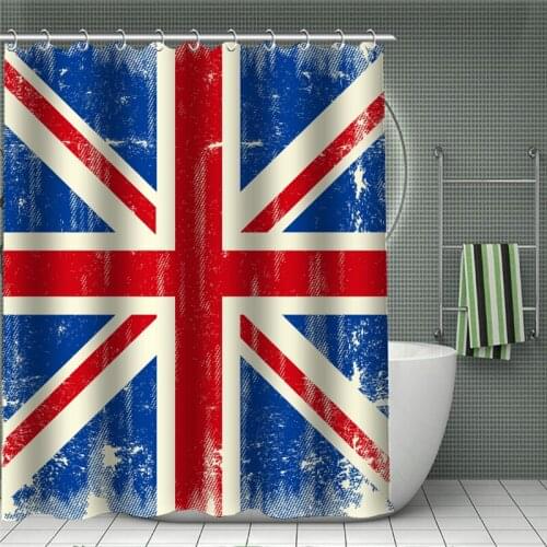 Flag Print Psychedelic Shower Curtains Waterproof Fabric Polyester Bath Screen Hippie Home Bathroom Boho Decoration Home Decor