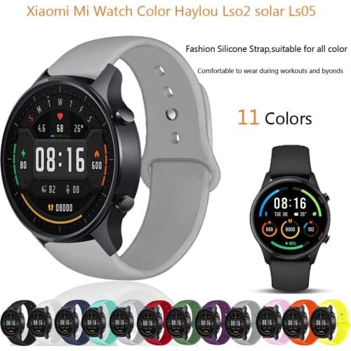 Silicone Strap for Xiaomi mi watch color Smart Watch Bands Repleacement Bracelets for xiaomi haylou ls02 solar ls05 Wristbelts