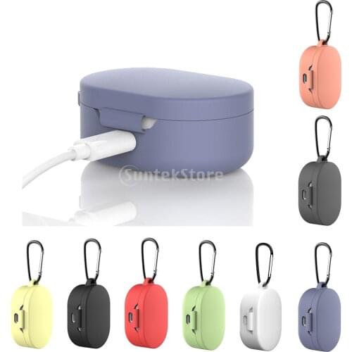 Silicone Protective Case Cover with Ring For Xiaomi MI Redmi AirDots Earphone Bluetooth Earphone Fashion Version Wireless 2019