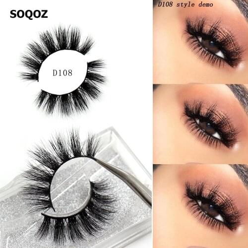 SOQOZ Mink Eyelashes Cruelty Free 3D Mink Lashes Nature False Eyelashes Thick Volume Fake Lashes Dramatic Eyelashes Makeup