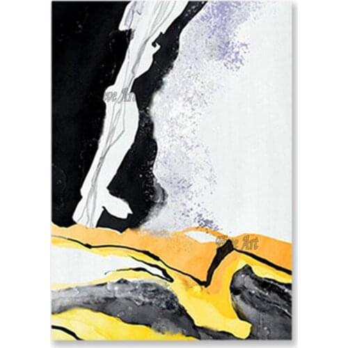 Modern Art Painting Artist Hand Painted Abstract Black And White Oil Painting Seascape Canvas Picture Wall Art Panel Set Decor