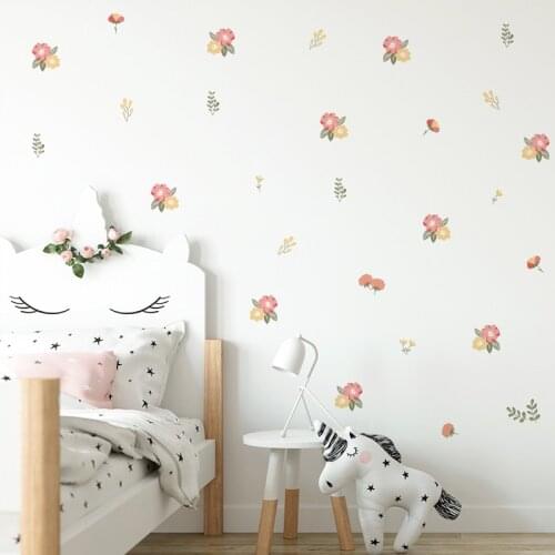 DIY Beautiful Modern Decoration Flowers Wall stickers Laptop Cartoon Stickers Glass Stickers for Childrens Room Living Room