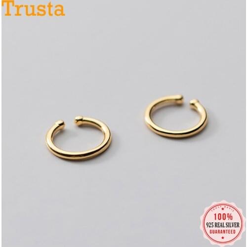 Trustdavis Real 925 Sterling Silver Sweet Beads Clip on Earrings Ear Cuff For Women Wedding Party Fine S925 Jewelry Gift DA1745