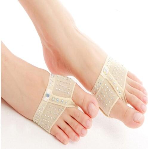 New Professional Cheap Dance Shoes Foot Thongs Dance Paw Shoes With Rhinestone Belly Dancing Shoes Half Sole ballet Accessories