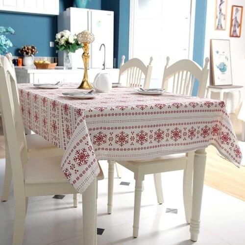 Christmas Decoration Ornaments Snowflake Printing Tablecloth Dining Table Cloth