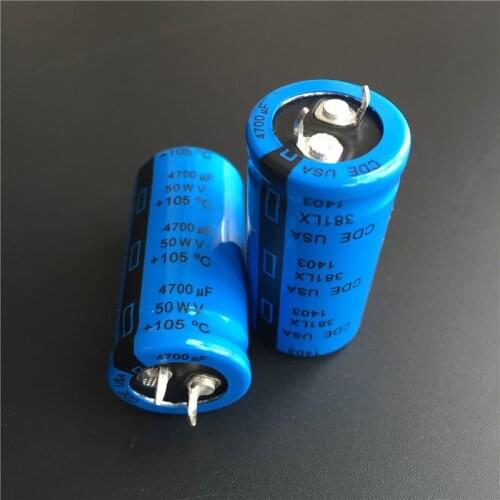 10pcs 4700uF 50V CDE 381LX 22x45mm 50V4700uF Snap-in PSU Aluminum Electrolytic capacitor