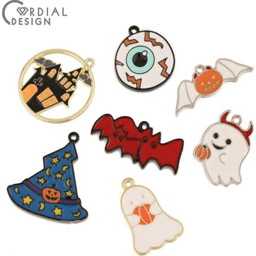Cordial Design 10Pcs Alloy Charms/Hand Made/Jewelry Accessories/DIY Making/Jewelry Findings & Components/Paint Halloween Pendant