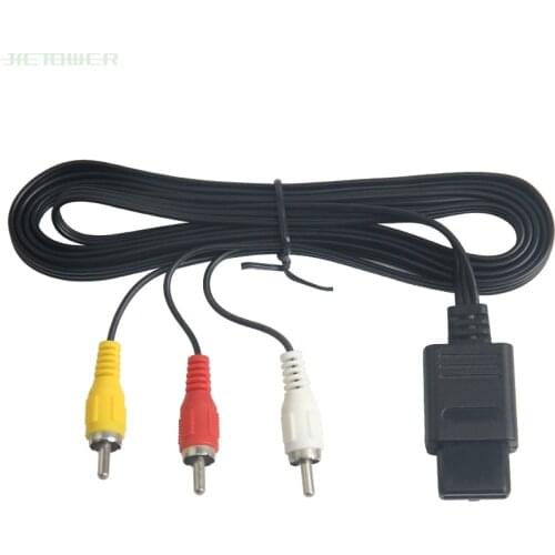 300pcs/lot 1.8m 6FT AV TV RCA Video Cord Cable For Game cube/for SNES GameCube/for Nintendo for N64 64 Game Cable wholesale