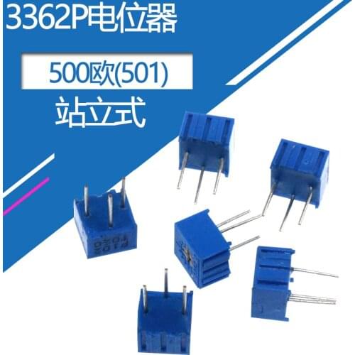 3362P Potentiometer 501 Standing single-turn precision adjustable resistance glass glaze precision potentiometer 500R