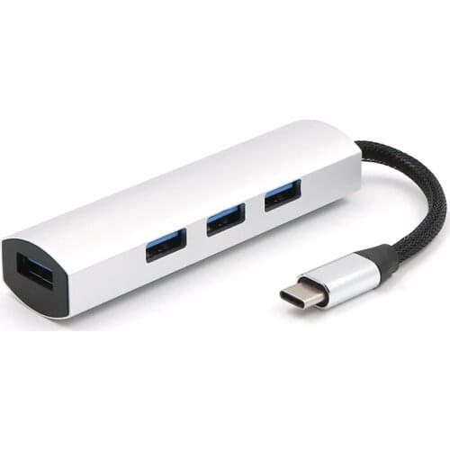 4 Ports USB 3.0 Hub with UBS3.1 Type C Charging Plug Converter Adapter