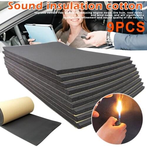 9 Pcs 6mm Self Adhesive Car Sound Proofing Deadener Foam Pad Insulation 30x50cm Car Styling