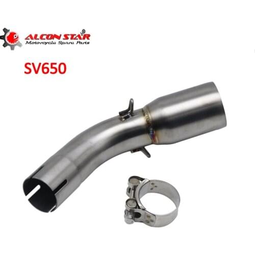 Alconstar- 51mm Inlet Middle Pipe For SUZUKI SV650 2016-2019 SV650X 2018-2019 Motorcycle Exhaust Middle Pipe Escape Slip On Race