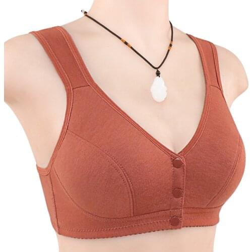 Front Close Wireless Cotton Bras Women Cami Bra Wire Free Bralette Comfortble Underwear Female Lingerie Plus Size 46,B C Cup