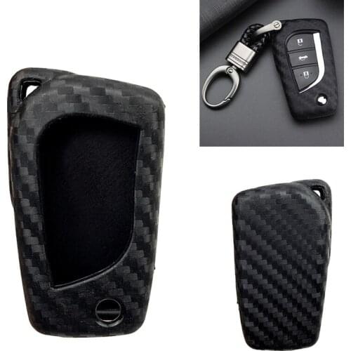 2/3/4 Button Silicone Carbon Fiber Car Remote Key Case Cover For Toyota Camry Corolla Reiz RAV4 Auris Avensis Verso Yaris Scion