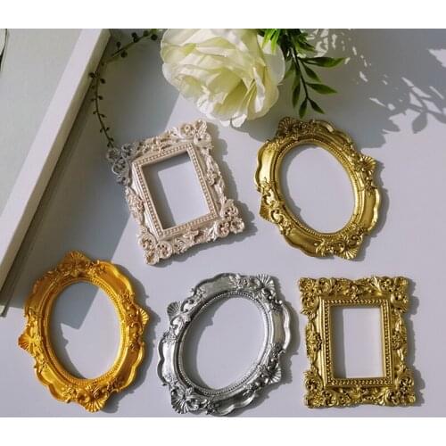 Ins Golden Retro Small Photo Frame Photo Props Frame Ornaments Home Decoration Photo Props Nail Cosmetics Shooting Decoration
