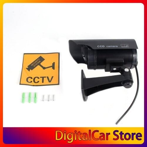 Dummy Solar Powered Camera High Simulation CCTV Fake Camera Flashing Led Red Light Home Security Battery Camera Monitor