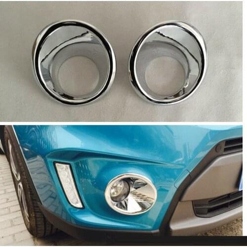 For SUZUKI Vitara 2015 2016 2017 ABS Chrome Front Fog lamps cover Trim Fog lamp shade Trim Auto accessories